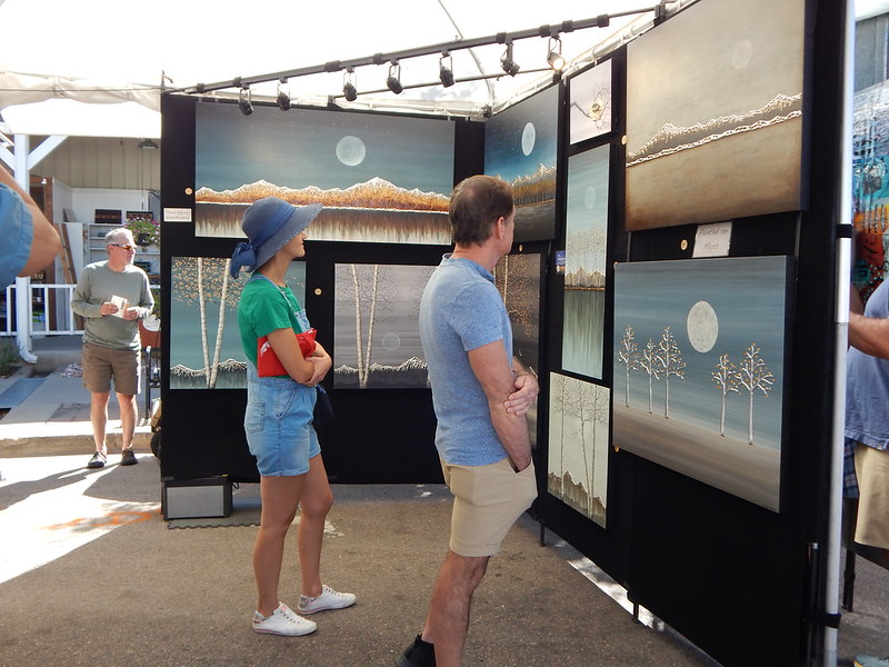 ArtFest people looking at art
