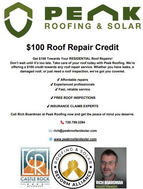 $100 Residential Roof Repair Credit